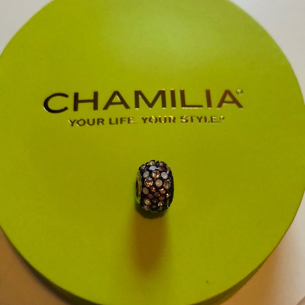 Chamilia pink and black kaleidoscope Swarovski